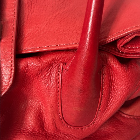 Barr + Barr Luxurious Red Leather Double Handle Travel Tote Bag Purse 🌺🌺 - Picture 11 of 11